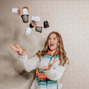 Double Donut Flavored Decaf Coffee Pods, Cinnamon Bun Coffee, Medium Roast Decaf Cinnamon Coffee, Coffee for Keurig K Cups Machines, 24 Count